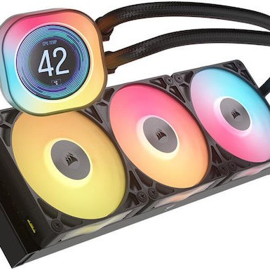 Corsair iCUE LINK TITAN 360 RX LCD Υδρόψυξη Επεξεργαστή Τριπλού Ανεμιστήρα 120mm για Socket AM4/AM5/1700 με RGB Φωτισμό