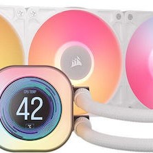 Corsair ICUE Link Titan RX Υδρόψυξη Επεξεργαστή Τριπλού Ανεμιστήρα 120mm για Socket AM4/AM5/1700 με RGB Φωτισμό Λευκή