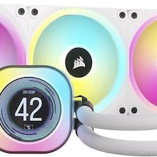 Corsair ICUE Link Titan RX Υδρόψυξη Επεξεργαστή Τριπλού Ανεμιστήρα 120mm για Socket AM4/AM5/1700 με RGB Φωτισμό Λευκή