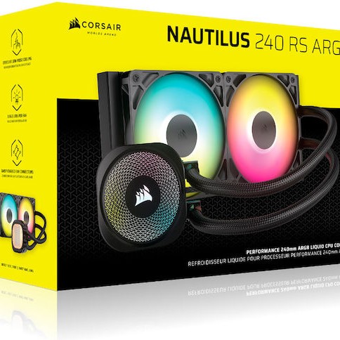 Corsair Nautilus 240 RS Υδρόψυξη Επεξεργαστή Διπλού Ανεμιστήρα 120mm για Socket AM4/AM5/1700 με ARGB Φωτισμό