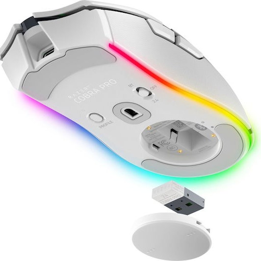 Razer Cobra Pro Ασύρματο RGB Gaming Ποντίκι 30000 DPI Λευκό