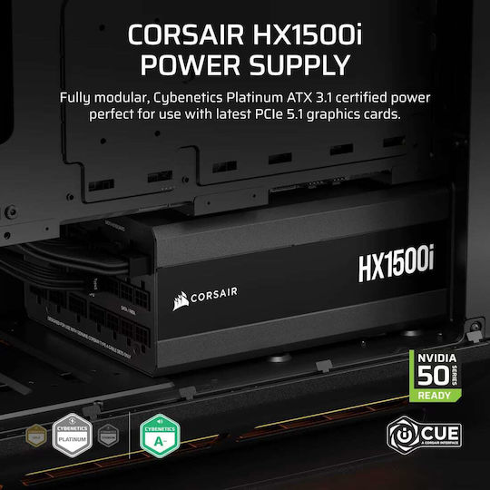 Corsair HXi Series (2025) HX1500i 1500W Μαύρο Τροφοδοτικό Υπολογιστή Full Modular 80 Plus Platinum