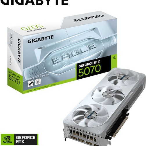 Gigabyte GeForce RTX 5070 12GB GDDR7 EAGLE OC ICE SFF 12G Κάρτα Γραφικών