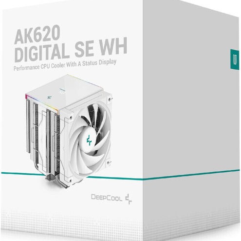 Deepcool AK620 Digital SE Ψύκτρα Επεξεργαστή Διπλού Ανεμιστήρα για Socket AM4/AM5/1200/115x με RGB Φωτισμό Λευκή