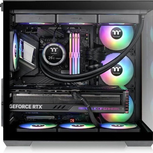 Thermaltake View 380 WS ARGB Gaming Midi Tower Κουτί Υπολογιστή με Πλαϊνό Παράθυρο Μαύρο