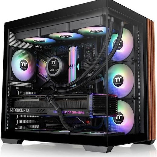 Thermaltake View 380 WS ARGB Gaming Midi Tower Κουτί Υπολογιστή με Πλαϊνό Παράθυρο Μαύρο