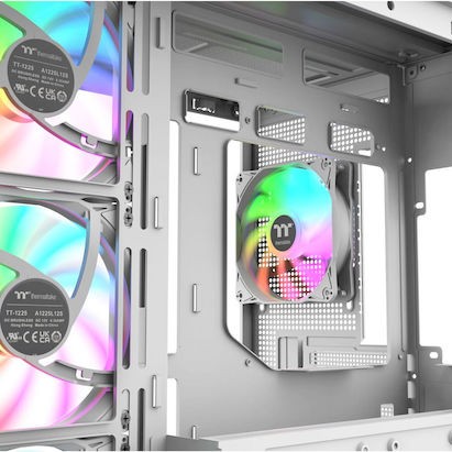 Thermaltake View 380 WS ARGB Gaming Midi Tower Κουτί Υπολογιστή με Πλαϊνό Παράθυρο Snow White