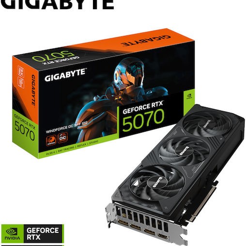 Gigabyte GeForce RTX 5070 12GB GDDR7 Windforce OC SFF Κάρτα Γραφικών