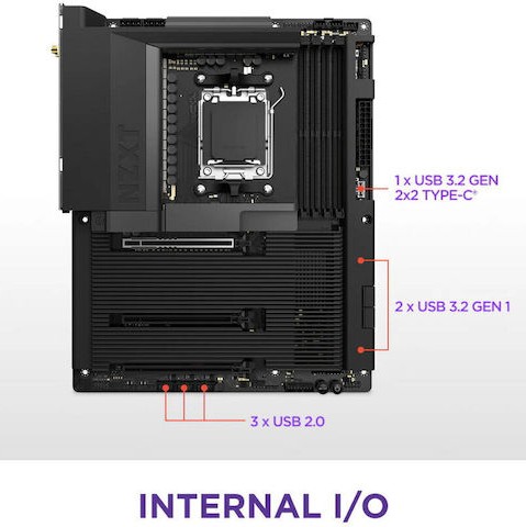 NZXT N7 B850 Wi-Fi Motherboard ATX με AMD AM5 Socket N7-B85XT-B1