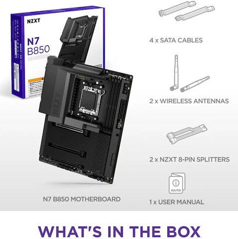 NZXT N7 B850 Wi-Fi Motherboard ATX με AMD AM5 Socket N7-B85XT-B1