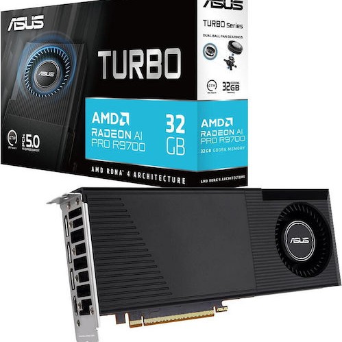 Asus Radeon AI Pro R9700 32GB GDDR6 Κάρτα Γραφικών