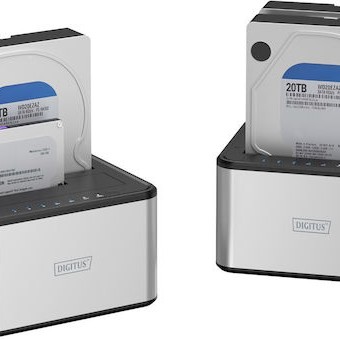 Digitus Docking Station για 2 Σκληρούς Δίσκους SATA 3.5