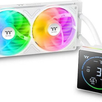 Thermaltake TH240-S V3 ARGB Sync (v3) Υδρόψυξη Επεξεργαστή Διπλού Ανεμιστήρα 120mm για Socket AM4/AM5/1700/1200/115x Λευκή