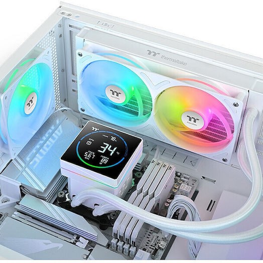 Thermaltake TH240-S V3 ARGB Sync (v3) Υδρόψυξη Επεξεργαστή Διπλού Ανεμιστήρα 120mm για Socket AM4/AM5/1700/1200/115x Λευκή