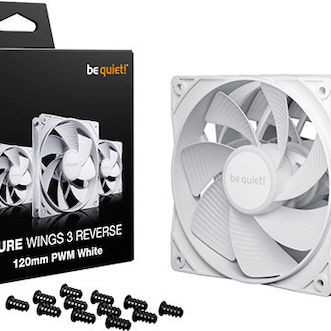 Be Quiet Pure Wings 3 Case Fan 120mm με Λευκό Φωτισμό και Σύνδεση 4-Pin PWM 3τμχ Λευκό