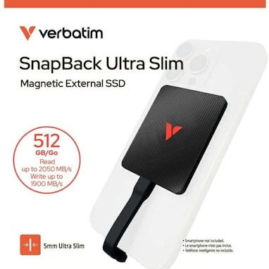 Verbatim Snapback Ultra Slim USB-C Εξωτερικός SSD 512GB 2.5