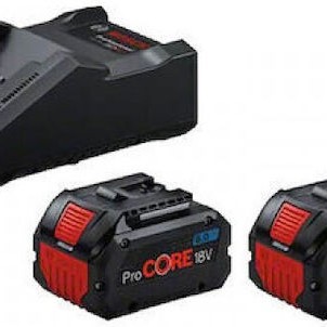 Bosch Σετ 2 Μπαταριών Εργαλείου 18V Χωρητικότητας 8Ah με Φορτιστή GAL 18V-160