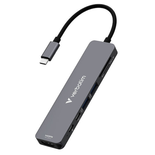 Verbatim USB-C Docking Station με HDMI 4K PD Γκρι (32158)