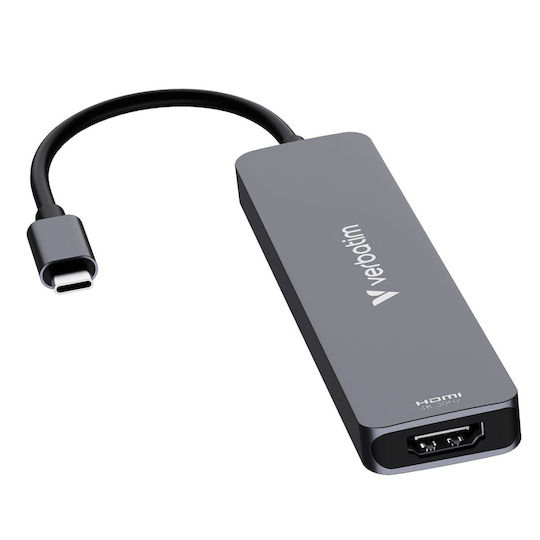 Verbatim USB-C Docking Station με HDMI 4K PD Γκρι (32158)