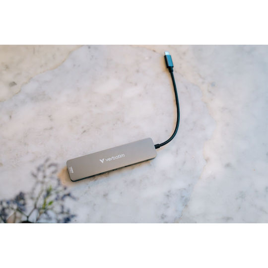 Verbatim USB-C Docking Station με HDMI 4K PD Γκρι (32158)