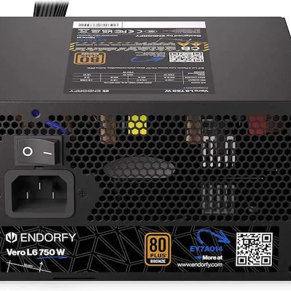 Endorfy Vero L6 750W Μαύρο Τροφοδοτικό Υπολογιστή Full Wired 80 Plus Bronze