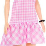 Barbie Κούκλα Fashionistas Brown Hair with Pink Plaid Dress για 3+ Ετών
