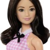 Barbie Κούκλα Fashionistas Brown Hair with Pink Plaid Dress για 3+ Ετών