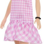Barbie Κούκλα Fashionistas Brown Hair with Pink Plaid Dress για 3+ Ετών