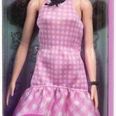 Barbie Κούκλα Fashionistas Brown Hair with Pink Plaid Dress για 3+ Ετών
