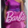 Barbie Brown Hair, Pink Sparkly Dress, 65Th Anniversary Κούκλα Fashionistas Curly Brown Hair with Pink Dress για 3+ Ετών (Διάφορα Σχέδια) 1τμχ