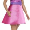 Barbie Brown Hair, Pink Sparkly Dress, 65Th Anniversary Κούκλα Fashionistas Curly Brown Hair with Pink Dress για 3+ Ετών (Διάφορα Σχέδια) 1τμχ