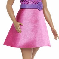 Barbie Brown Hair, Pink Sparkly Dress, 65Th Anniversary Κούκλα Fashionistas Curly Brown Hair with Pink Dress για 3+ Ετών (Διάφορα Σχέδια) 1τμχ