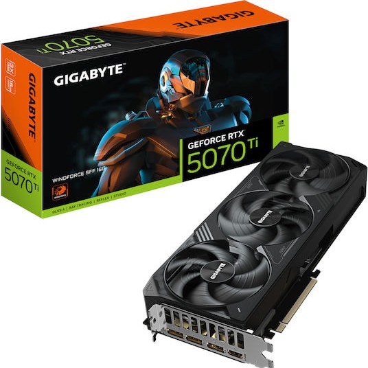 Gigabyte GeForce RTX 5070 Ti 16GB GDDR7 Windforce SFF Κάρτα Γραφικών
