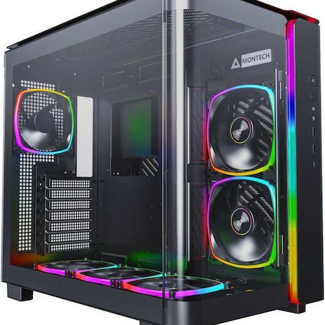 Montech King 95 Pro Midi Tower Κουτί Υπολογιστή με Πλαϊνό Παράθυρο Μαύρο
