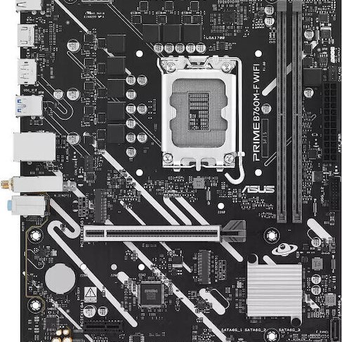 Asus Prime B760M-F WIFI Motherboard Micro ATX με Intel 1700 Socket 90MB1N00-M0EAY0