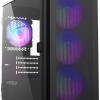 Montech AIR 100 ARGB Gaming Mini Tower Κουτί Υπολογιστή με Πλαϊνό Παράθυρο Μαύρο