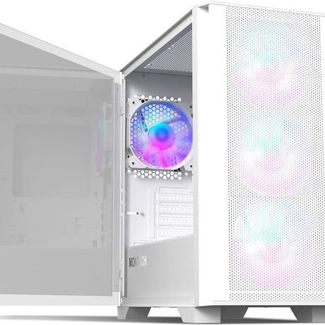 Montech AIR 100 ARGB Gaming Mini Tower Κουτί Υπολογιστή με Πλαϊνό Παράθυρο Λευκό