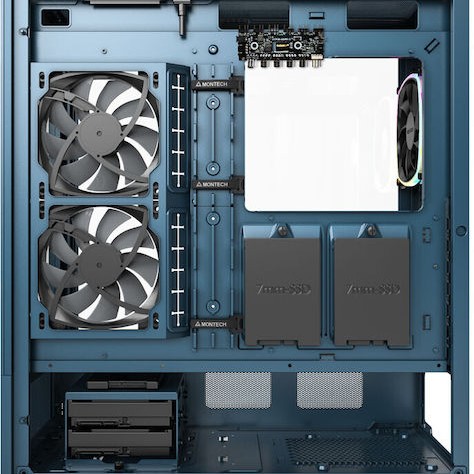 Montech Sky Two Gaming Midi Tower Κουτί Υπολογιστή με Πλαϊνό Παράθυρο και RGB Φωτισμό Μπλε