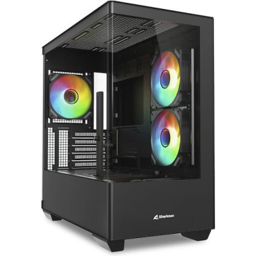 Sharkoon SHARK CM100 Gaming Micro Tower Κουτί Υπολογιστή με Πλαϊνό Παράθυρο και ARGB Φωτισμό Μαύρο