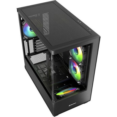 Sharkoon SHARK CM100 Gaming Micro Tower Κουτί Υπολογιστή με Πλαϊνό Παράθυρο και ARGB Φωτισμό Μαύρο