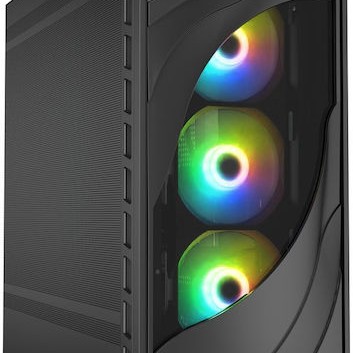 Sharkoon Rebel C80M RGB Gaming Midi Tower Κουτί Υπολογιστή Μαύρο