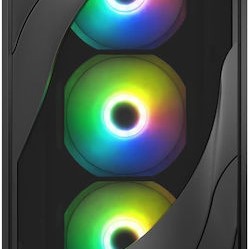 Sharkoon Rebel C80M RGB Gaming Midi Tower Κουτί Υπολογιστή Μαύρο