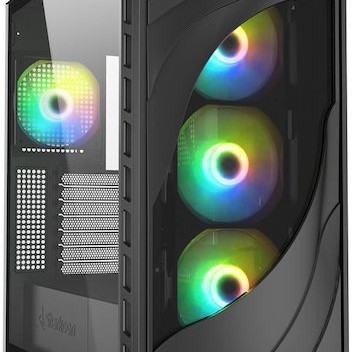 Sharkoon Rebel C80G RGB Gaming Midi Tower Κουτί Υπολογιστή με Πλαϊνό Παράθυρο Μαύρο