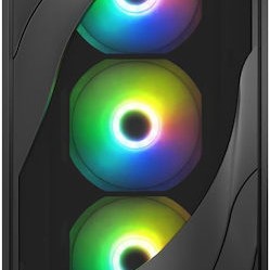 Sharkoon Rebel C80G RGB Gaming Midi Tower Κουτί Υπολογιστή με Πλαϊνό Παράθυρο Μαύρο