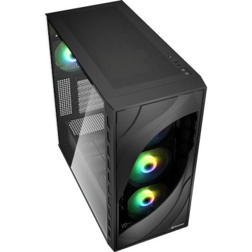 Sharkoon Rebel C80G RGB Gaming Midi Tower Κουτί Υπολογιστή με Πλαϊνό Παράθυρο Μαύρο