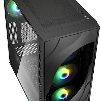Sharkoon Rebel C80G RGB Gaming Midi Tower Κουτί Υπολογιστή με Πλαϊνό Παράθυρο Μαύρο