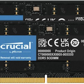 Crucial DDR5 64GB RAM με 2x32GB Modules και Ταχύτητα 4800 για Laptop