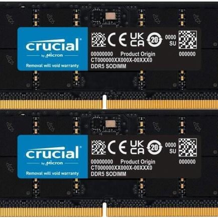 Crucial DDR5 64GB RAM με 2x32GB Modules και Ταχύτητα 4800 για Laptop