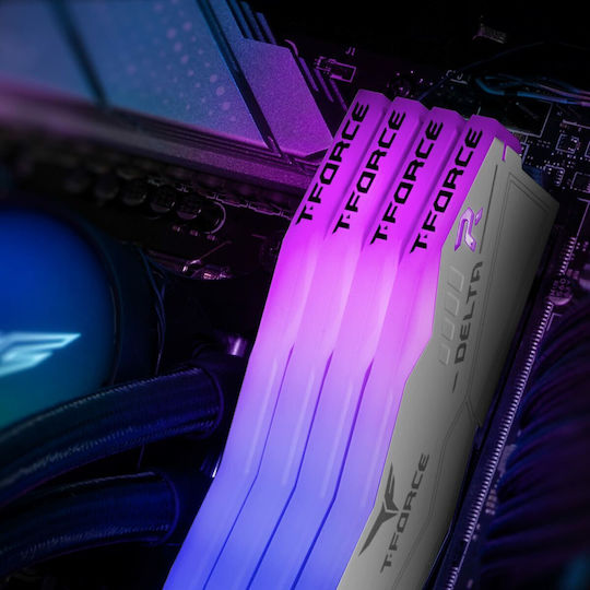 TeamGroup Delta RGB White DDR5 64GB RAM με 2x32GB Modules και Ταχύτητα 6000 για Desktop