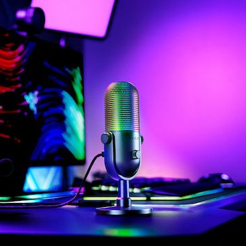 Razer Seiren V3 Chroma Πυκνωτικό Μικρόφωνο USB Επιτραπέζιο για Φωνητικά